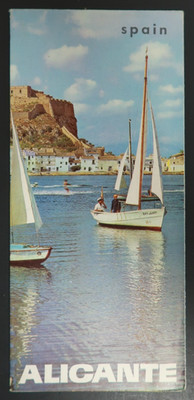 Alicante Denia Spain Espana Travel Souvenir Pamphlet Booklet Fold Out Map