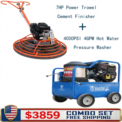 #ad 4000PSI Bamp;S Hot Water Pressure Washer amp; 7HP Power Trowel Cement Finisher Combo $3859.00