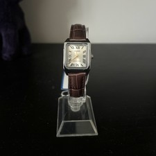 Casio Tank Dress Watch Brand New Brown Leather Strap Gold Dial FAST UK SHIPPING