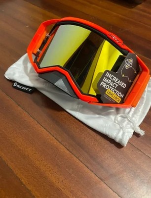 SCOTT Motocross Goggles Orange Lens Lock Anti-Fog MX Dirt Bike MTB Gift