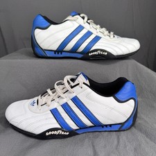 Adidas Goodyear Zapatos de Carreras Blanco Azul Cuero Para Hombre’s 8 G20525 Estilo Motorsport