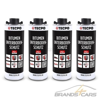 TECPO 4x 1 L UNTERBODENSCHUTZ BITUMEN HQ+ SCHWARZ STEINSCHLAGSCHUTZ ROSTSCHUTZ #