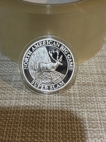 North American Big Game Super Slam Mountain Caribou 1 oz 999 Silver Proof Round