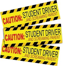 Magnetic Sticker - Caution Color: Caution Student Driver and Screaming Parent