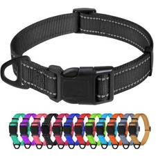 Reflective Nylon Dog Collar with Quick Release Buckle for Small Dogs Black
