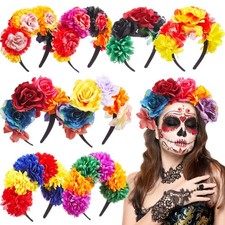 8 Pcs Flower Crown Headbands for Women, Mexican Festival Cosplay Accessories