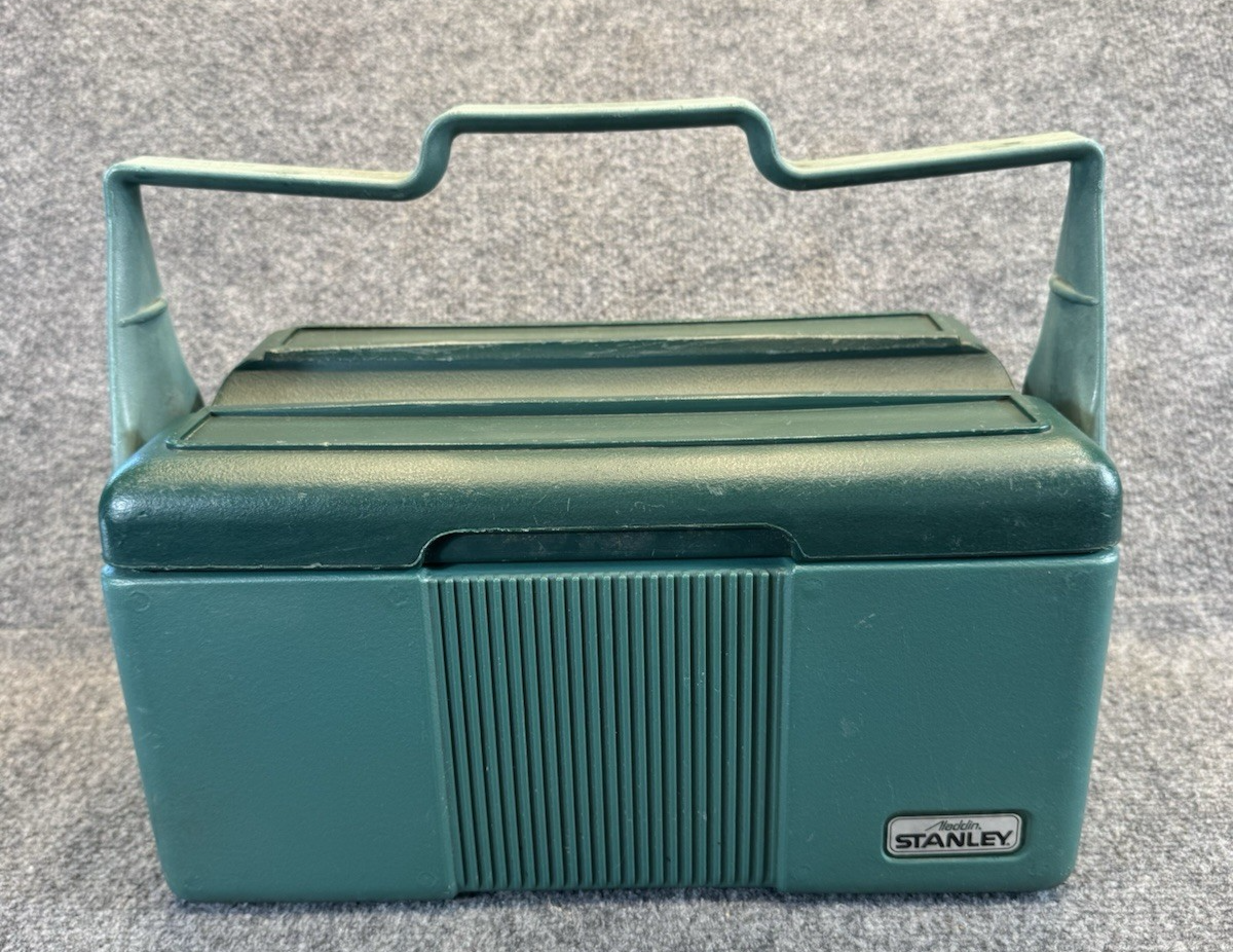 Aladdin Stanley Lunch Box Cooler Green Plastic Insulated Vintage