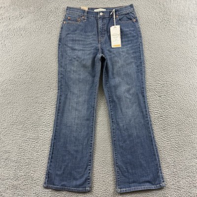 Levi's 512 Jeans Womens 12 Short Blue Denim Perfectly Slimming Bootcut Zip NWT