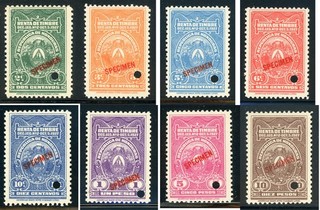 HONDURAS MNH ABNCo SPECIMEN Selections: LOT #1 General Revenue RENTA TIMBRE $$$
