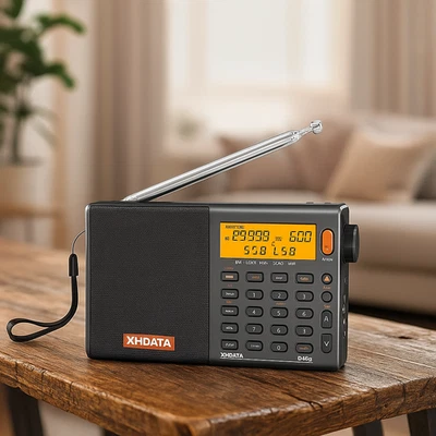XHDATA D-808 Portable Digital Radio FM AM SW LW FM Air Band Rechargeable Battery