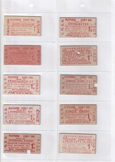 10 LNER RAILWAY PLATFORM TICKETS (A20)