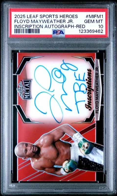 2025 LEAF METAL SPORTS HEROES INSCRIPTION AUTO FLOYD MAYWEATHER JR. 8/100 PSA 10