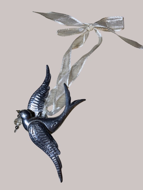 Zelda Fitzgerald Pweter Dove Christmas Ornament 4 3/4” by Seasons of Cannon Fall