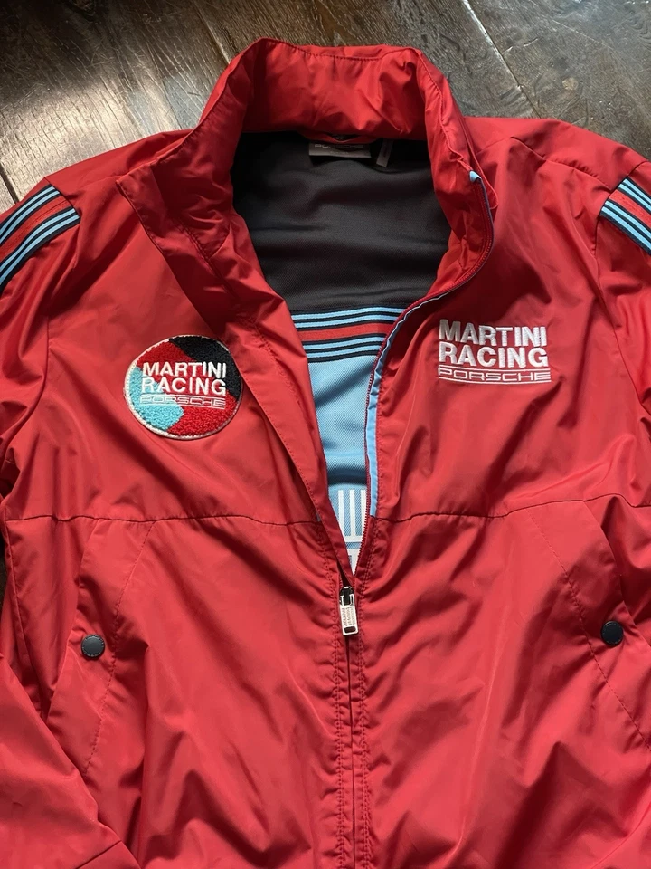 Nueva Chaqueta de Carreras Porsche Motorsport Martini Para Hombre S Cortavientos Malla Forrada Rara Foto 2 de 4
