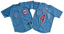 Tariffs Free! YOUTH'S Cubs #4 Pete Crow-Armstrong Light Blue Cool&nbsp;Base Jersey