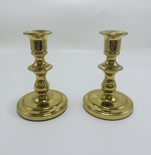 Vintage Baldwin Polished Brass Solid Candlest...