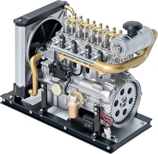 TECHING Mini Diesel Engine Model kit That Runs OHV 4-Cylinder Engine