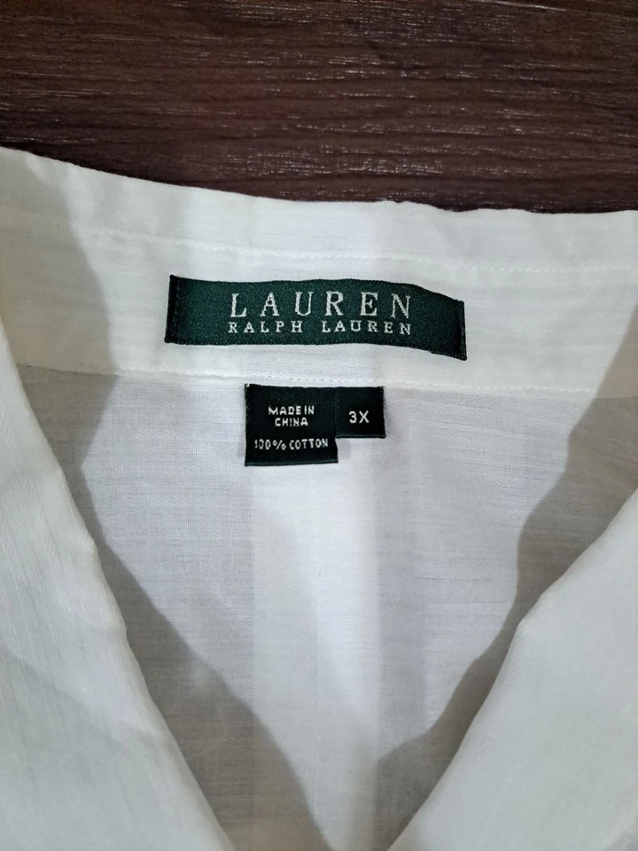 Lauren Ralph Lauren White Cotton Button Down - Image 3 of 4