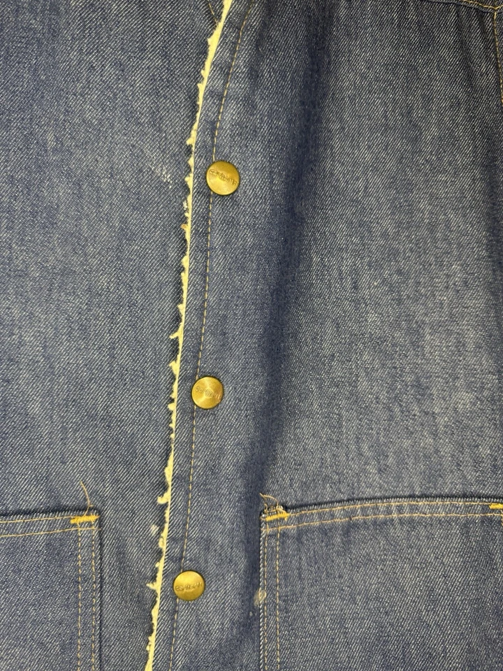 Chaleco de mezclilla forrado Carhartt Sherpa vintage años 80 para hombre azul medio 8SV ropa de trabajo Foto 2 de 4