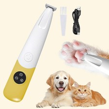 Dog Pets Paw Trimmer With LED Light Fully Waterproof Pet Hair Trimmer Wide Blade