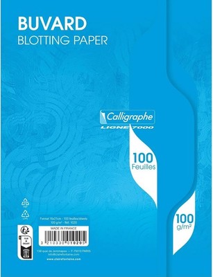 Calligraphe 1020C - 7000, Sachet 100 buvards blanc 16x21 100g