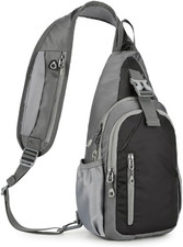 Small Crossbody Sling Backpack,Hiking Daypack Men Women, Black Lightweight, Ca