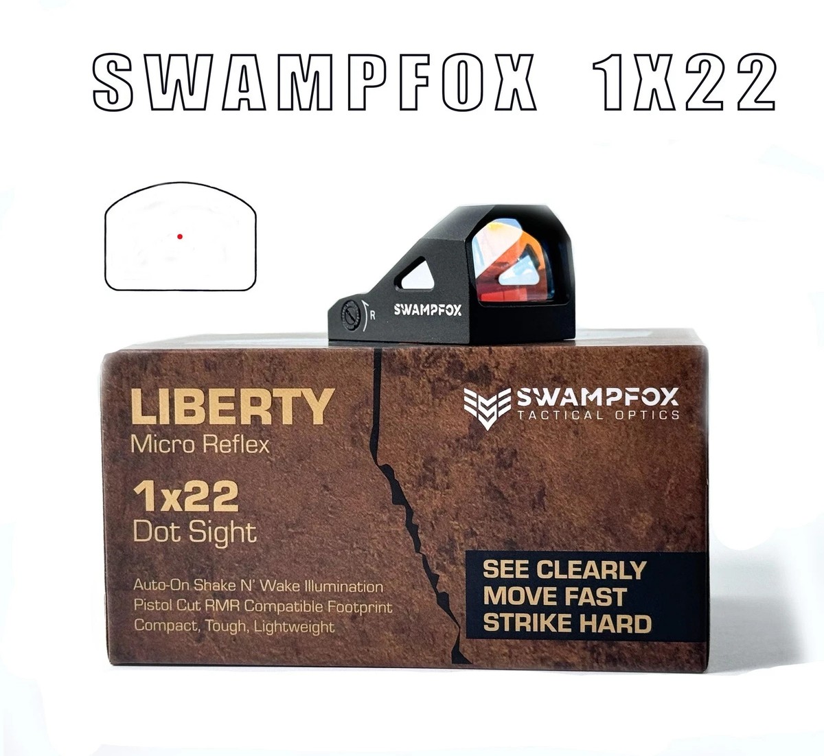 SWAMFOX LBT00122-3 1x22 Liberty RMR Red Dot Sight for sale online