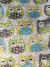 Carter s Kids Line Owl Baby Blanket Green Sherpa Fleece Plush Discontinued 26485