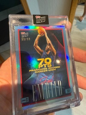 Topps Now Joel Embiid /99 70 Points Encased Philadelphia 76ers 2023 #JE1