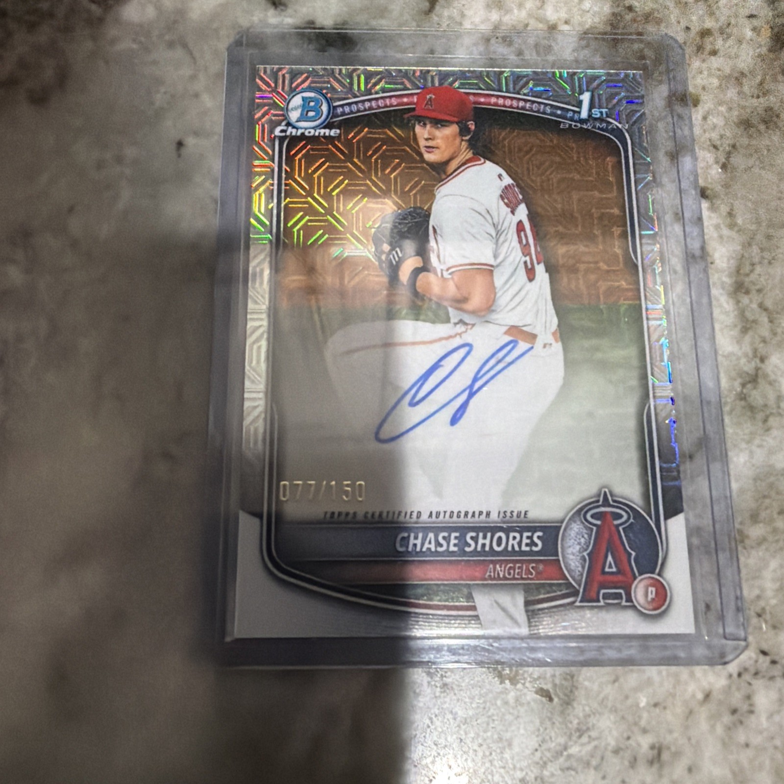 2025 Bowman Draft Chase Shores Chrome Auto HTA Choice Refractor 1st #/150 Angels