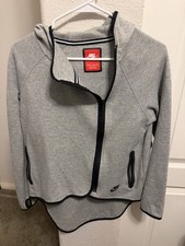 Nike Tech Fleece Women's Gray/Black Full Zip Hooded Hoodie Pockets