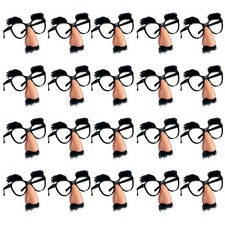 PPXMEEUDC 20 PCS Disguise Glasses with Funny Nose 13.5cm, Black