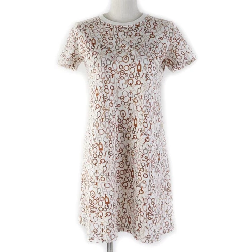 HERMÈS Abito donna HERMES 2023SS 3H4514DR DR marrone cotone manica corta taglia 34 Authe