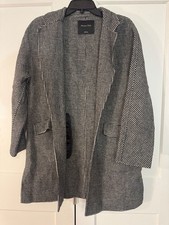 Massimo Dutti Houndstooth Pattern Wool Blend ...
