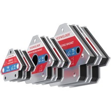 Multi-Angle Welding Magnet Set - 6 Pieces, 25LB to 75LB Strength for Precision