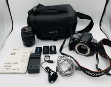 EXC Sony Alpha A380 DSLR Kit. 75-300mm, 18-70mm, Case, 3 Battery, SD Charger