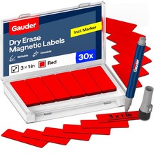 GAUDER Magnetic Dry Erase Labels 30x Magnetic Labels 3 Inches x 1 Inch Dry