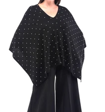 InCashmere Cashmere Blend Pearl Topper in Black