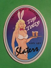 ECCLESHALL brewery TOP TOTTY cask real ale beer pump clip badge CLOSED slater's