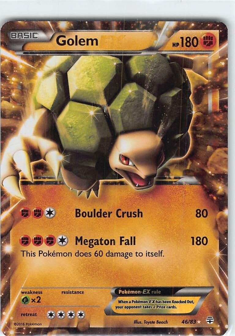 Pokemon Generations Golem EX Full Art Ultra Rare Card 46/83 MP