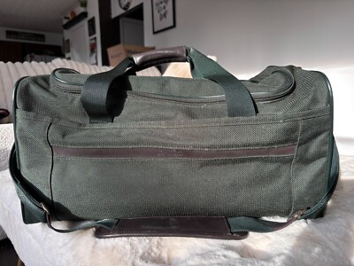Hartmann Transit Collection Basket Weave Ballistic Nylon Leather Duffel Green