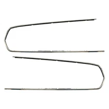 Mustang Door Panel Trim Outer Pair Deluxe Stainless 1967 - Scott Drake