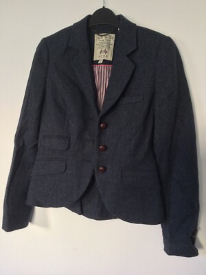 JACK WILLS Moon Austerberry Tweed Blazer Jacket Sz Blue Navy Worn Once  UK - Main Image