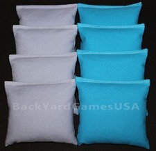 ALL WEATHER CORNHOLE BEAN BAGS Light Blue  Turquoise Resin Filled WATERPROOF