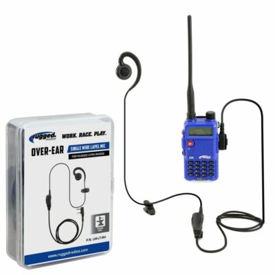 Single Wire Ear Hook Lapel Mic for Rugged Radios Kenwood Handheld Radios Racing