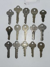 Vintage Ornate Flat Keys Lot Of 15 Some With Markings Engraved