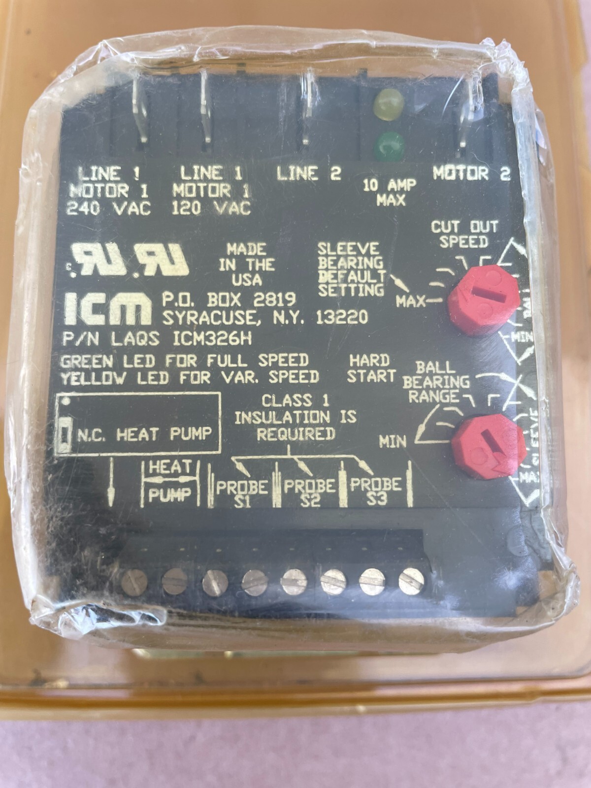 ICM CONTROLS ICM326HC HEAD PRESSURE CONTROL, HEAT PUMP BYPASS, 120-240VAC