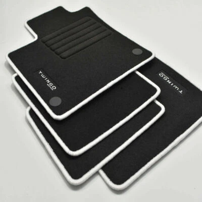 Tapis De Sol Renault Twingo 3 III Depuis 2014 Edition Blanc Logo Velours Brodé - Photo 1/2