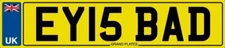 NUMBER PLATE EY INITIALS EY15 BAD PRIVATE REGISTRATION EY IS BAD EDDIE EUAN ERIC