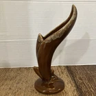 Van Briggle Pottery 8.5" Brown Bird Of Paradise Flower Vase Rare Vintage Tulip